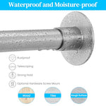 HASTHIP® L-Shaped Shower Curtain Rod 80x110cm, Extendable Stainless Steel Corner Tension Bar, No Drill Rustproof Adjustable Telescopic Shower Rail for Bathroom, Bathtub, Window, Closet