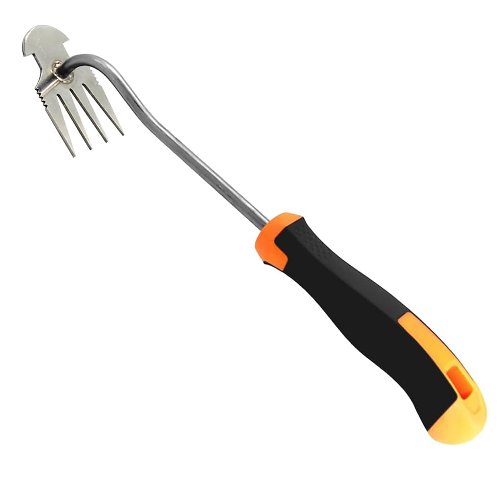 HASTHIP Gardening Weeding Tool for Indian Gardens with 13.78 in 4 Claw Design and Ergonomic Handle
