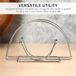 HASTHIP® 2Pcs Silver Napkin Holder for Dining Table,Tissue Dispenser Stand for Kitchen,Home Office Restaurant Tabletop Paper Napkin Organizer Modern Serviette Rack Decor