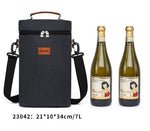 HASTHIP® 2 Bottle Wine Bag,Insulated Leakproof Wine Carrier Tote with Handle,Portable Reusable Bottle Holder for Travel Picnic Parties Gift Fits 2 Bottles