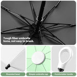 HASTHIP® Compact UV Umbrella UPF 50+ Sun & Rain Protection, 5-Fold Capsule Travel Umbrella with Windproof 8 Ribs, Lightweight Small Portable Parasol for Women Men Kids (Gradient Green)