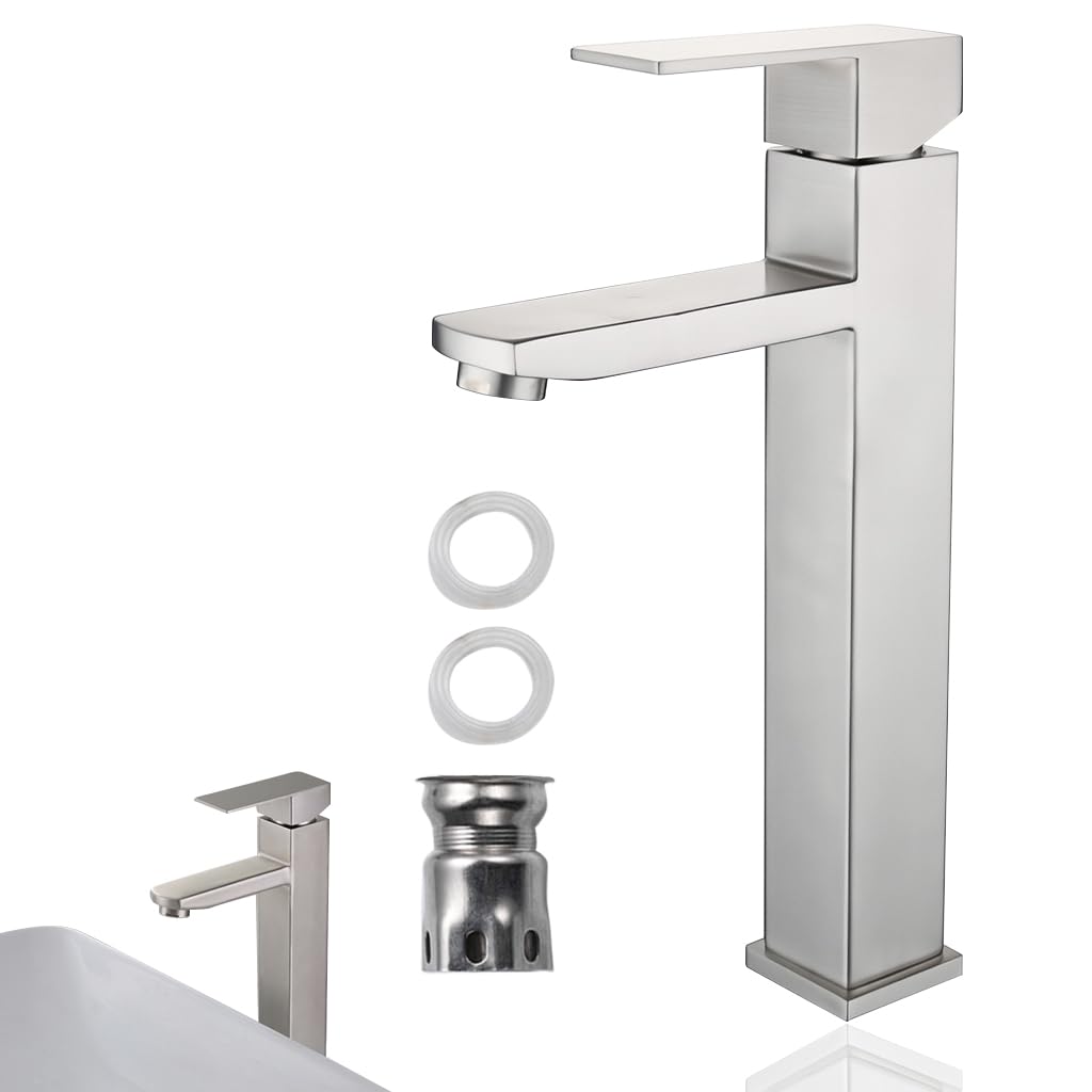 HASTHIP Bathroom Faucet for Wash Basin with 11.2 in High-Rise Design and Single Handle | Stainless Steel Mixer Tap