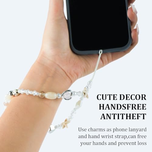 HASTHIP® Correa de Mano con Cuentas para Cámara y Teléfono, Lanyard Ajustable de Nylon con Encanto, Cordón Universal para Móvil, Bolso y Llavero