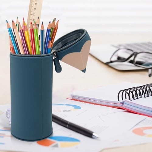 HASTHIP® Silicone Pencil Case 2-in-1 Scalable Federmäppchen Zip-up Pen Holder Travel Organizer, Durable and Easy to Clean Stationery Pouch for Kids, Unisex Silicone Pencil Pouch with Suction Cup