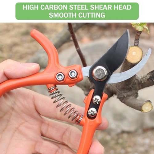 HASTHIP® Garden Pruning Shears 2-Piece Set - 6" Bypass Shears & 6.7" Straight Scissors with Safety Lock, High Carbon Steel - Anti-Rust for Flowers, Bonsai, House Plants, Easy Carry