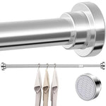 HASTHIP® Retractable Shower Curtain Rod 85-140cm, Heavy-Duty 22mm Stainless Steel, Adjustable Tension No Drill, Rustproof Window Wardrobe Room Divider Rod, Multi-Purpose Telescopic Hanging Bar