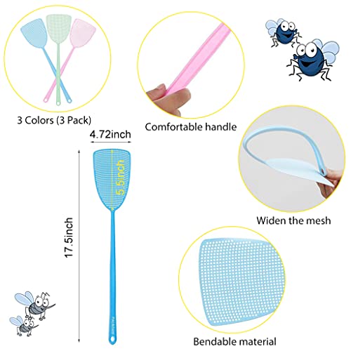 HASTHIP® Fly Swatters, Plastic 17.5'' Long