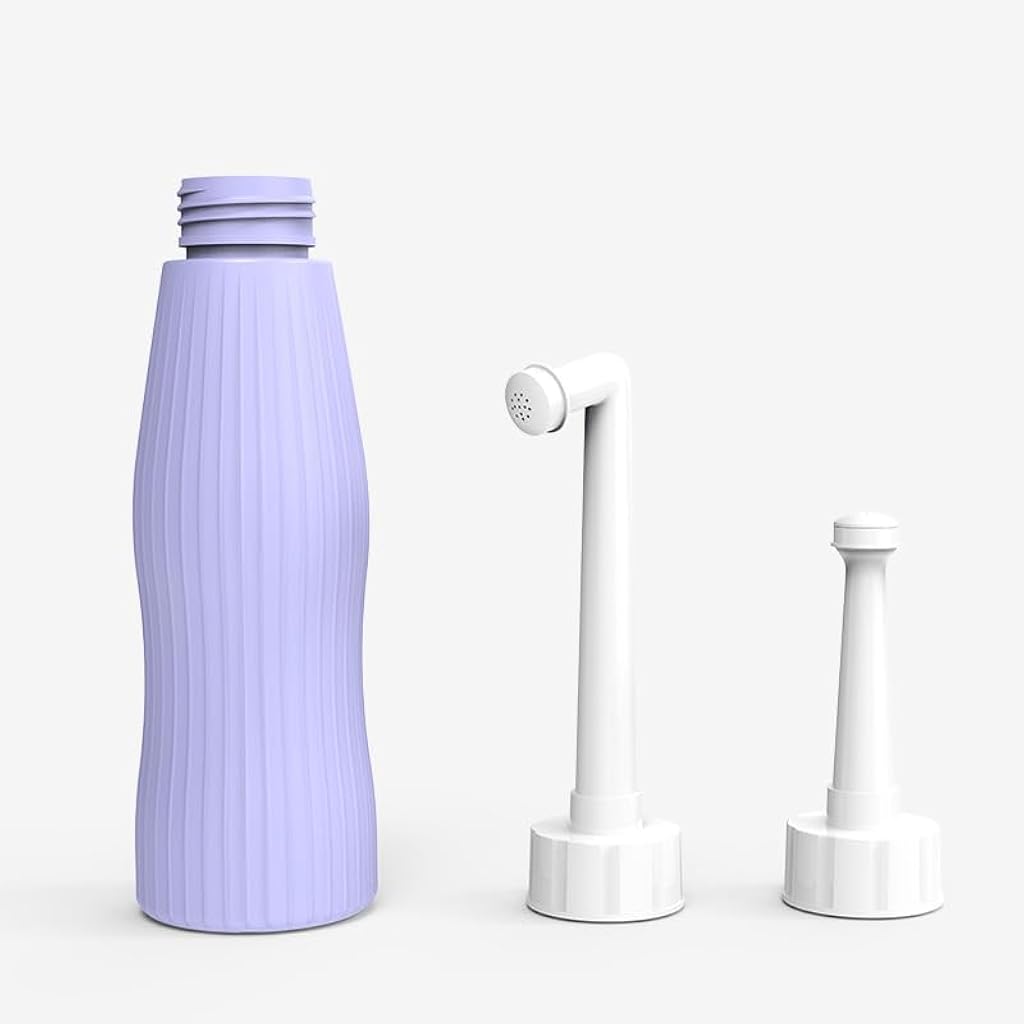 HASTHIP® Peri Bottle, 500ml Portable Travel Bidet with Bag, with 2 Interchangeable Spray Nozzles Travel Bidet with Storage Bag Cleansing Bidet Sprayer for Personal Hygiene Care, Postpartum Perineal