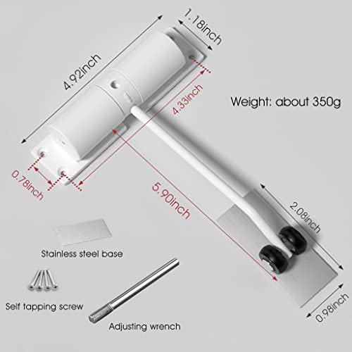 HASTHIP® Automatic Door Closer Zinc Alloy Spring Adjustable Closing Hinge Quiet for Wooden Metal Doors Security Use Up to 30 Kgs White 3 PCS