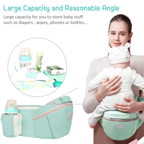 HASTHIP® Soft 6 In 1 Green Baby Carrier With Lumbar Support For Baby With