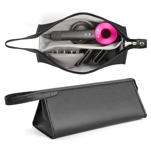 HASTHIP® PU Leather Travel Case Compatible with Airwrap Styler/Shark Flexstyle, Portable Carrying Case for Supersonic Hair Dryer, Shockproof Protection Organizer Bag Travel Storage Bag