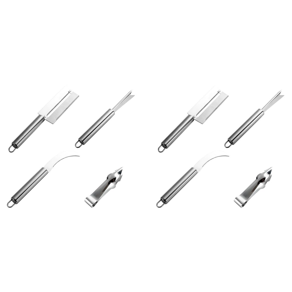 HASTHIP Pineapple Peeler Tool Set for Easy Fruit Preparation with Curved Blade and Ergonomic Handles | 2 Pcs Stainless Steel