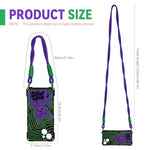 HASTHIP® Compatible with iPhone 15 Silicone Phone Case, Phone Lanyard & Phone Sling Strap Chic Purple Cat Printed Phone Case for iPhone 15 Purple Braided Nylon Rope Phone Sling Strap, Set of 3Pcs