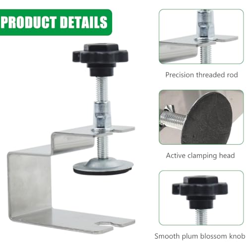 HASTHIP® 2PCS C Clamps for Woodworking, Drawer Fixing Clip with Silicone Protect Pad, Woodworking Cabinet Hardware Jig for Door Front Knobs, Adjustments Screw Design Woodworking Drawer Fixing Clip