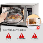 HASTHIP® Microwave Cover for Food 11.8 Inch, Microwave Splatter Guard Dome Lid with Handle and Steam Vent, Clear Plate Cover with Water Storage Box, BPA-Free Kitchen Accessories (Grey)