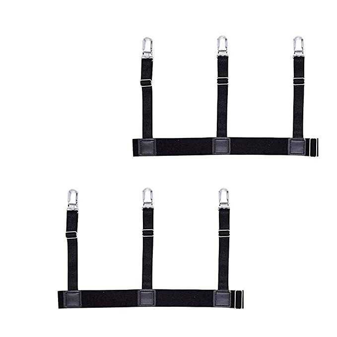 HASTHIP® Sujetadores Elásticos para Camisa de Hombre, Ligas Ajustables con Abrazaderas Antideslizantes y Cierres de Bloqueo, Mantiene la Camisa Perfectamente Metida, Cómodos y Duraderos