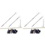 HASTHIP Retractable Clothesline Pole for Indoor and Outdoor Use featuring 32.6 to 56.2 in Telescopic Rod with Zinc Alloy Prongs | 2PCS