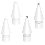 HASTHIP® 2 Pack High Sensitivity Plastic & Metal Wear-Resistant Replacement Nibs for Apple Pencil 1 & 2, Enhance Painting with Precision & Smooth Strokes, White