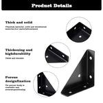 HASTHIP® 4Pcs Corner Braces Angle Brakets Steel L-Brackets 90°C Shelf Support Corner Braces, Triangle Furniture Right-Angle Joints Brackets, Corner Desk Connector for Bed Cabinet (Screws Not Included)