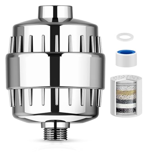 HASTHIP® Softener Shower Filter External Water Filter for Overhead Shower System Multi-Layer Active Remove Odor & Heavy Metal Soften Water