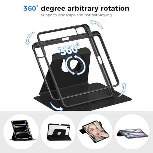 HASTHIP® PU Protective Cover for iPad 10th Gen, Creative 2 in 1 Protective Tablet Cover Desk Stand with 360 Degree Adjustable Viewing Angle Sleek Protective Cover for iPad 10th Gen 10.9 inch 2022
