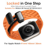 HASTHIP® Watch Band 38mm Universal Watch Strap for Apple Watch 41mm/ 40mm/ 38mmFashion Silicone Sport Wristwatch Band Adjustable Magnet Clasp Watch Band, 2pcs, Black & Orange