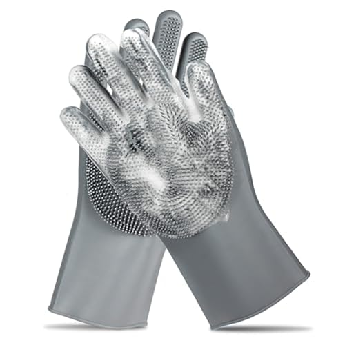 HASTHIP® Guantes de Aseo para Mascotas - Guantes de Baño y Masaje para Perros y Gatos,Removedor Pelo Suave Cepillado Cuidado del Pelaje