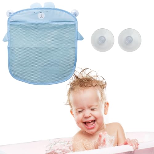 HASTHIP® BathroomPro Shower Caddy Hanging Mesh Bag, Wall Mounted Bathroom Organizer, Quick Dry Storage Pouch for Toiletries, Corner Shower Shelf, No Drilling, Large Capacity, Portable Bath Basket