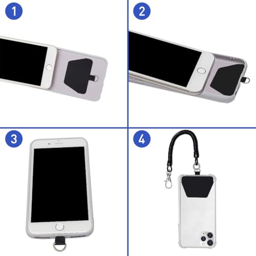 HASTHIP® Phone Lanyard Tether with Patch Universal Stretchy Straps and Phone Case Anchor for Anti-Drop Outdoor Skiing Hiking Cycling Climbing Compatible for Pixel Most Smartphones iPhone Samsung