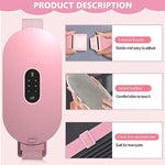 HASTHIP® Electric Cordless Heating Pad for Period Pain Relief, Back and Abdomen Cramps, Belly Warmer Heat Pad Belt with 4 Heat Levels & 4 Massage Modes, Auto Shut Off, Portable Gift for Women and Men