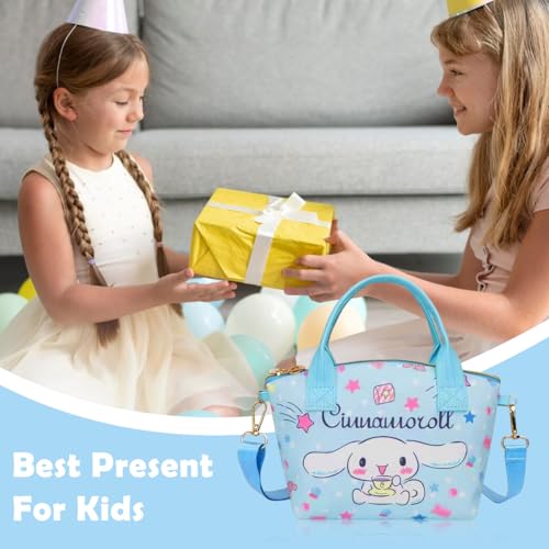 HASTHIP® Cinnamoroll Hand Bag for Girls Kawaii Cinnamoroll Shoulder Bag Mini PU Tote Bag with Removable Shoulder Strap Crossbody Bag Christmas Gift for Girls Birdthday Gift
