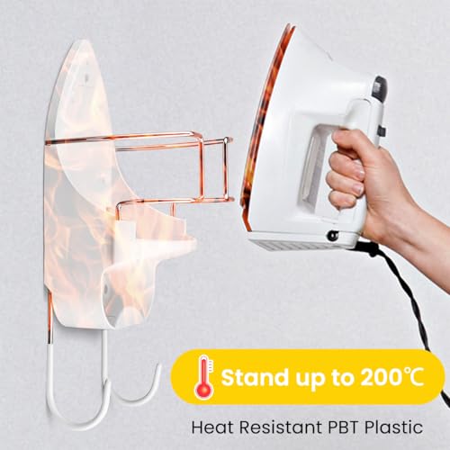 HASTHIP® Wall Mount Iron Board Hanger Electric Holder Storage Organizer with Removable Hooks for Household Bathroom Laundry Room 2 PCS