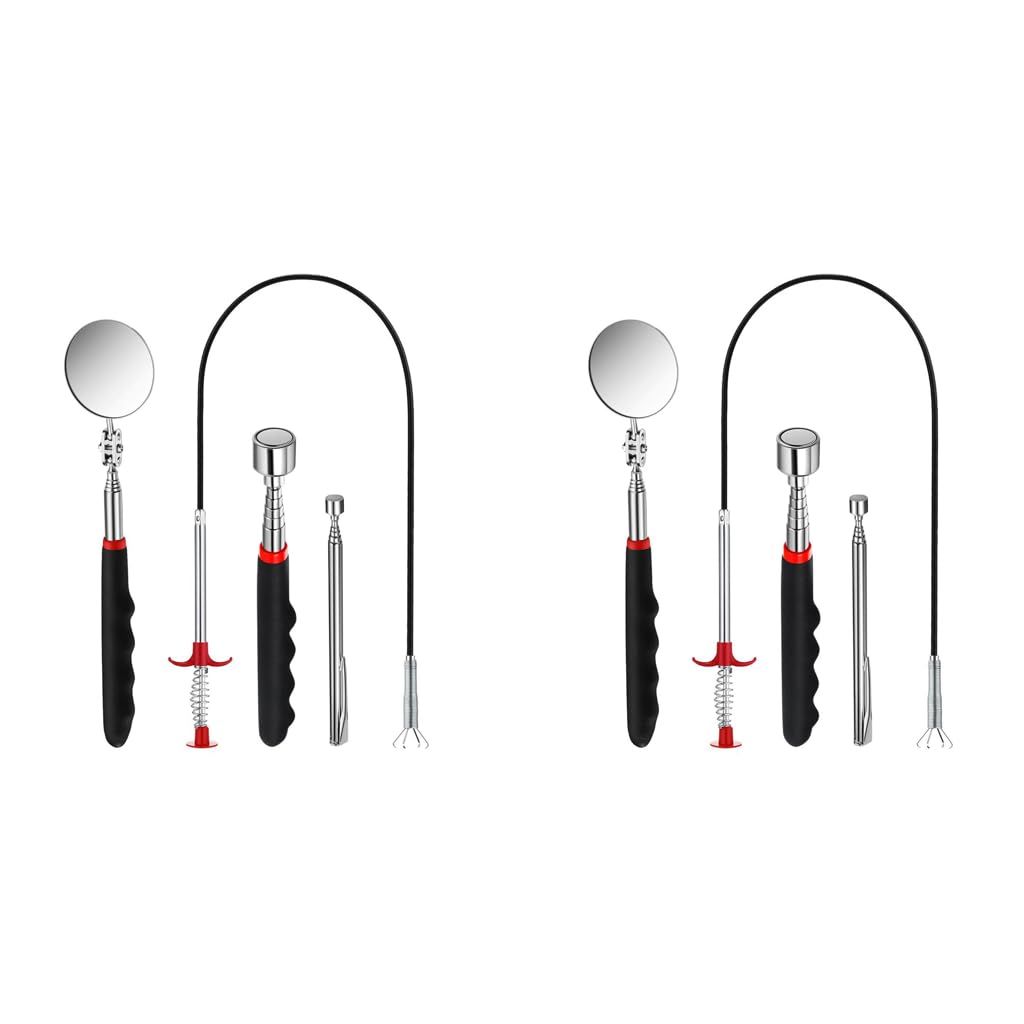 HASTHIP Magnetic Pick Up Tools Set for Automotive and Home Use with 30.7 in Telescopic Reach | Includes Inspection Mirror and Flexible Grabber