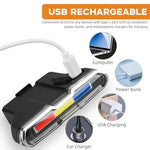 HASTHIP® LED Cycle Llights for Bicycle, Solar Powered&USB Rechargeable Bike Safety Light 3-Color Warning with 7 Lighting Modes, Waterproof Tail Outdoor Riding Under Saddle