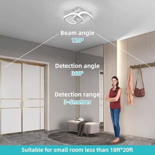 HASTHIP® Mall Ceiling Light Modern LED Acrylic Square Ceiling Lamp, 22W 6000K White Light Lighting Fixtures for Hallway