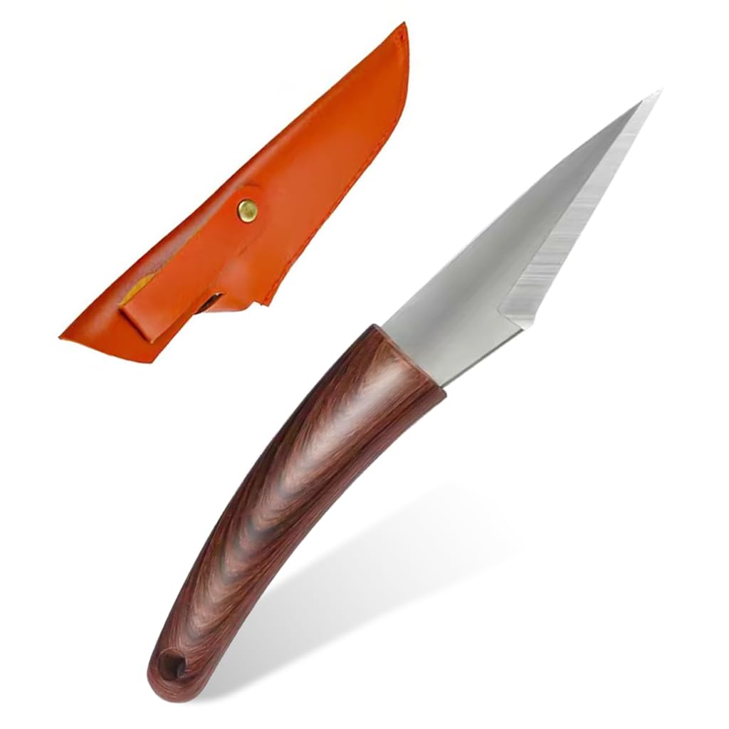 HASTHIP Grafting Tool for Organic Fruit Trees with Ergonomic Wooden Handle | Stainless Steel Cutter in Portable Leather Pouch