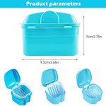 HASTHIP® Denture Box Case Sanitary Denture Bath Retainer Case Portable Orthodontic Storage Container with Strainer Basket for Dentures, Mouth Guard, Fake Teeth, Night Guard Holder Travel Soaking Cup