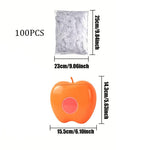 HASTHIP Plastic Wrap Storage Box for Food Covers with Apple Shaped Organizer and 100 Count Set
