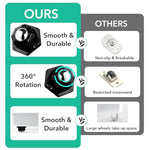 HASTHIP® 12PCS Caster Wheel 20mm Self Adhesive 360 Swivel Wheels for Furniture Small Appliance DIY Modification Moving Table Heavy Duty 200Kg Loading Capacity