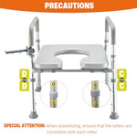 HASTHIP® Adjustable Toilet Seat Riser with Handrails for Seniors & Disabled Users