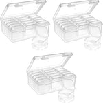 HASTHIP® 15 Pcs Transparent Jewelry Organizer Box Set Plastic Storage Cases for Earrings Ear Studs Rings Necklace Multi Purpose Small Storage Case for DIY Crafting Beading Diamond Painting X3