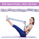 HASTHIP® Yoga Belt for All People, 8 Loops Stretching Strap with Printed Positions, Multi-Purpose Elastic Resistance Band for Yoga, 85*4 Cm, Fitness, Rehabilitation, Ankle Joint & Ligament Training