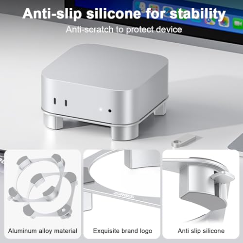 HASTHIP® Soporte de Aluminio para Mac mini M4 y M4 Pro,Base Elevada con Ventilación,Acceso Fácil al Botón de Encendido Diseño Antideslizante y Estable Disipación Calor