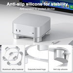 HASTHIP® Soporte de Aluminio para Mac mini M4 y M4 Pro,Base Elevada con Ventilación,Acceso Fácil al Botón de Encendido Diseño Antideslizante y Estable Disipación Calor