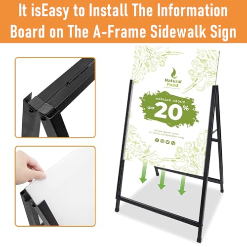 HASTHIP® 23.6x27.5 Inch Heavy Duty Metal Floor Sign Display Stand, Double-Sided & Folding with Handle, Versatile & Portable Standalone Holder for Shop, Restaurant, Events and Indoor/Outdoor Use