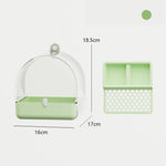 HASTHIP® Bird Feeder and Bath for Cage,Hanging Bird Bathtub and Shower Box Bowl for Parrots,Lovebirds Finches Parakeets Mannikin Green Durable Plastic Pet Accessories