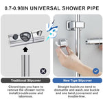 HASTHIP® Bathroom Shower Head Holder with Integrated Hooks Universal Slide Bar Bracket for 16-27mm Modern ABS Dual Hanging Hook Adjustable 2PCS