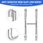 HASTHIP® 2Pcs Door Hooks Over-the-door Hanging Hook Stainless Steel Dual-hook Design Door Hooks Glass Door Hook Carbinet Door Hook Kitchen Bathroom Removable Hanging Hooks