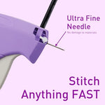 HASTHIP® Stitching Gun For Clothes Fixer Tool- Handheld Quick Stitch Sewing Gun Clothing Price Label - Tag Gun - Includes 6 Needle, 1500 Micro Fasteners (Pink)