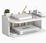HASTHIP® Caja Organizador de Router de Madera Plástico Ecológica,Soporte para Gestión Cables con Diseño Artesanal Ensamblaje,Estante para Almacenar Router WiFi y Electrónicos Hogar u